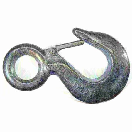 MIDWEST FASTENER 2 Ton Zinc Plated Steel Safety Slip Hooks with Eyes 54658